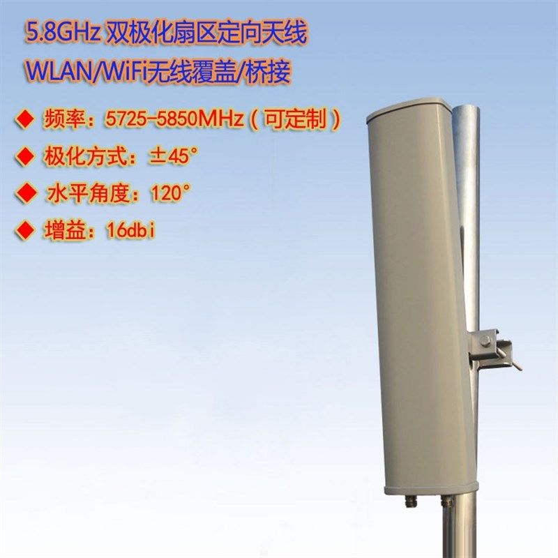 5.8G双极化扇区定向天线120度16dBi 热点覆盖板状定向天线