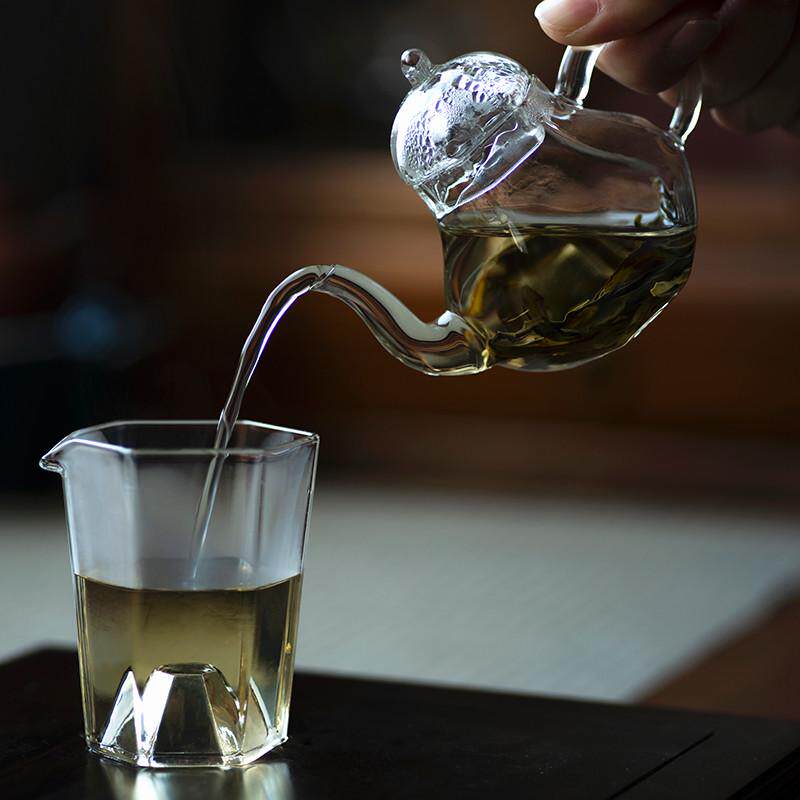 玻璃小壶迷你六面思亭容量120ml泡透明小茶壶茶壶单小号耐高温壶