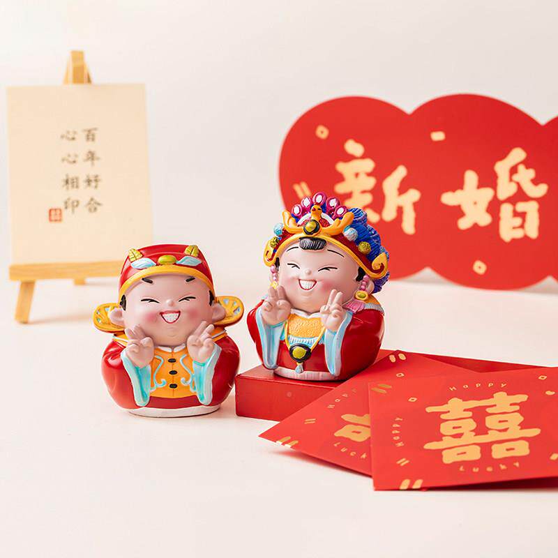 妙工级坊结婚礼物送新新人国潮摆件闺蜜婚高中式意LH0003娃创娃婚
