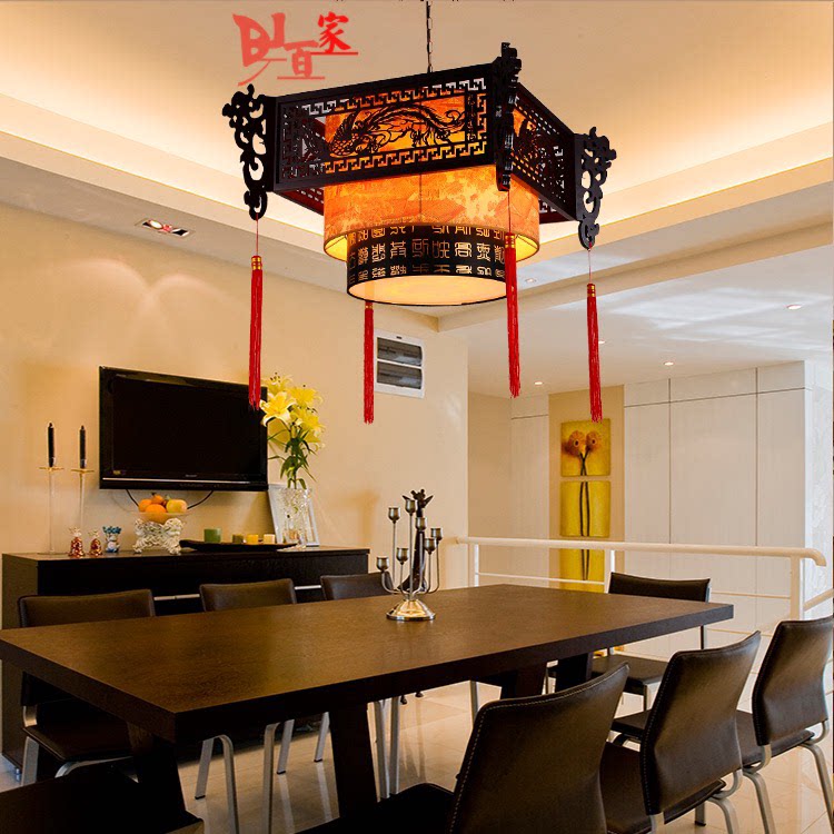 中式古典龙凤送福吊灯灯具复古酒店仿古吊灯饭店茶楼大厅包间客厅
