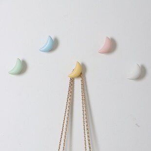 新款极简月亮大衣柜外侧面挂钩高级感创意柜子旁强力粘贴粘钩