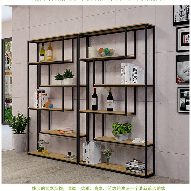 置物铁艺展示书架落地隔断化妆品架子客厅多层收纳房间玄关储物架