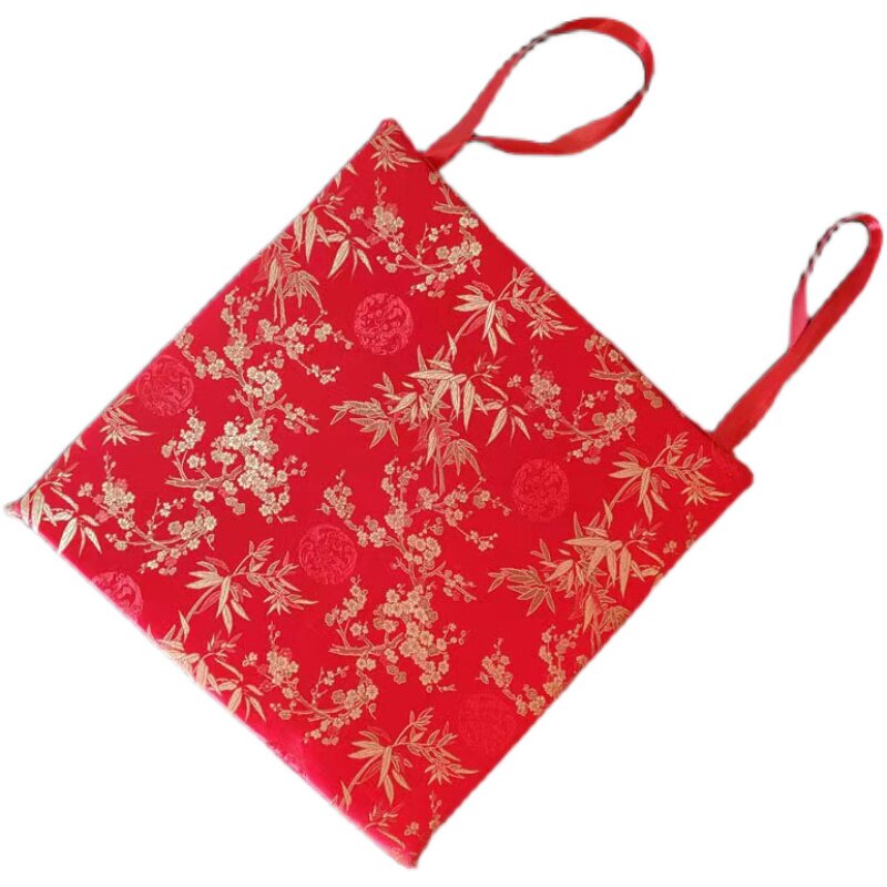 红木沙发坐垫中式绸缎实木防滑垫椅定制可茶四季海绵垫太师椅圈椅