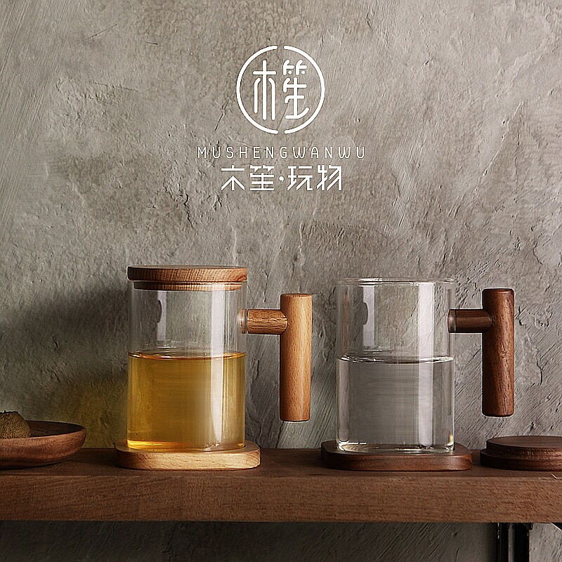 木笙玩物耐热玻璃杯办公室创意水杯子过滤花茶泡茶杯茶水分离简约