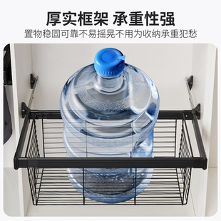 衣柜拉篮抽屉式裤架伸缩家用衣帽间多功能衣物收纳篮定制五金配件