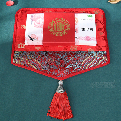 红包结婚改口费2021新款订婚礼布艺彩礼金袋创意高档万元大红包封