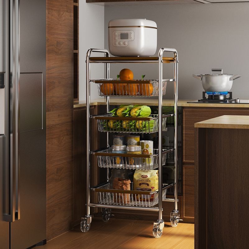 小推车置物架储物架零食收纳架家用整理筐厨房抽屉置物架落地多层