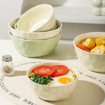 奶油风陶瓷汤碗家用2024新款汤盆拉面碗8寸大容量面条碗泡面碗