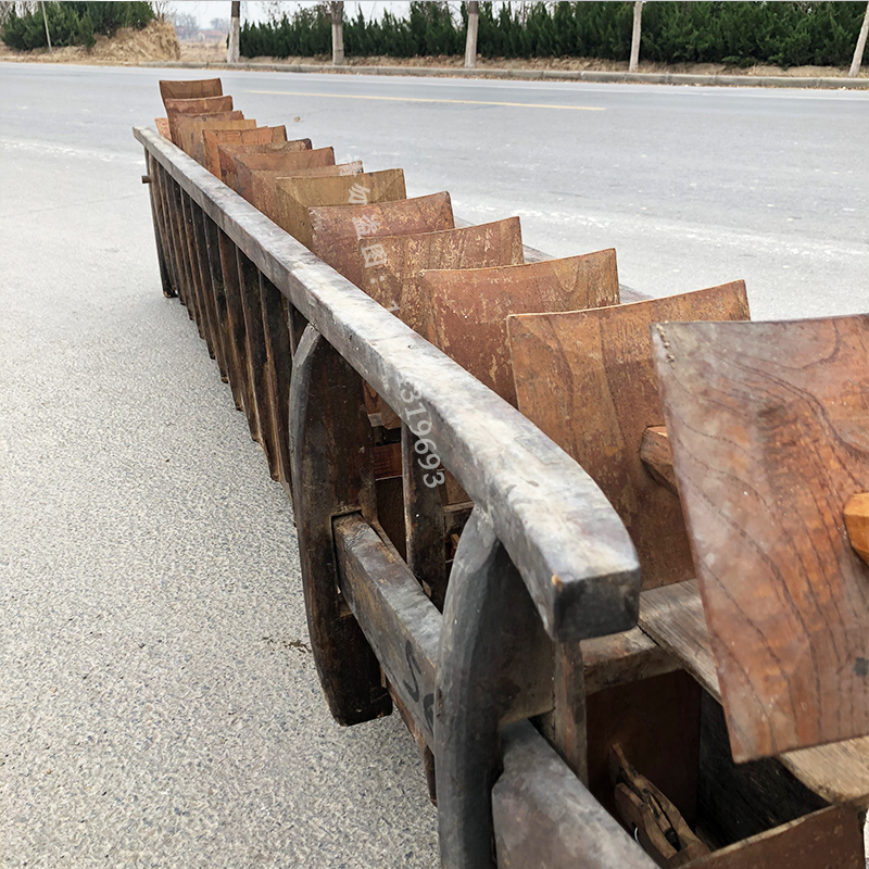 怀旧老民俗复古手摇旧龙骨水车脚踩水车老旧灌溉老农具民俗老物件