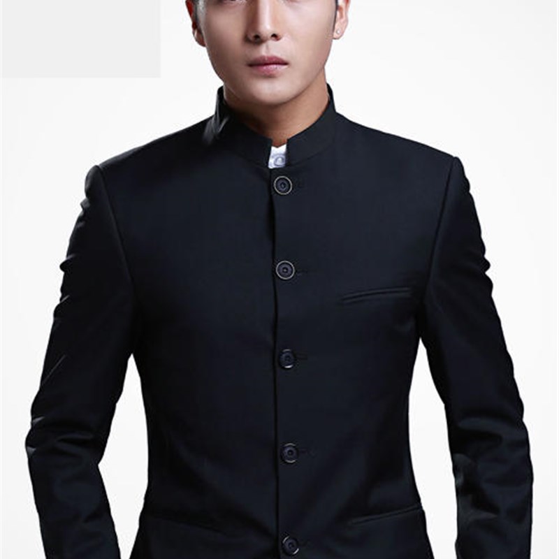 修身唐装男青年表演出民族乐团学生合唱中山装主持人中式结婚礼服