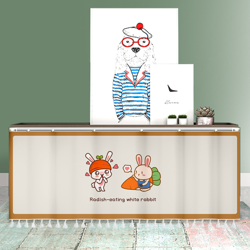 柜子门帘遮挡帘魔术贴鞋柜衣柜滑轨遮丑布帘厨房整体橱柜帘杂物架