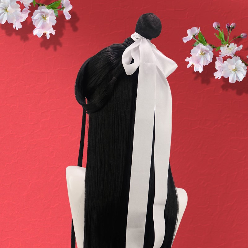 古风男用整顶头套式汉服假发cos动漫谢怜全套头长直发造型假毛