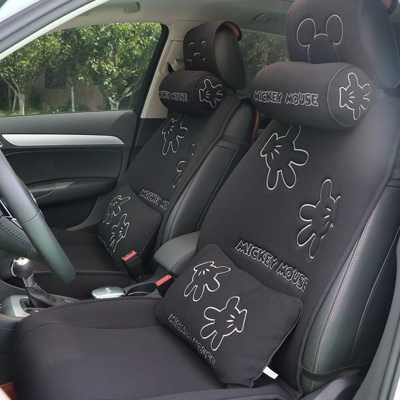 卡通汽车头枕腰靠套装护颈枕一对加大舒适靠枕四季车用可爱四件套