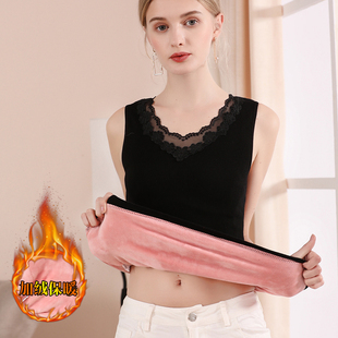 高弹女士保暖内衣背心女加厚加绒紧身冬季马甲防寒大码打底衫上衣