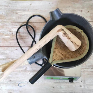 恭城油茶锅港湾油茶电炉专用打油茶工具套装圆底平底生铁锅锤包邮