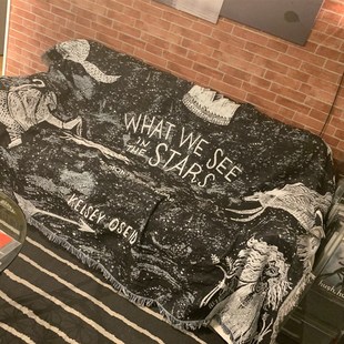 设计天马行空黑灰宇宙星空天文毛毯沙发装饰毯盖毯家居家装壁饰毯