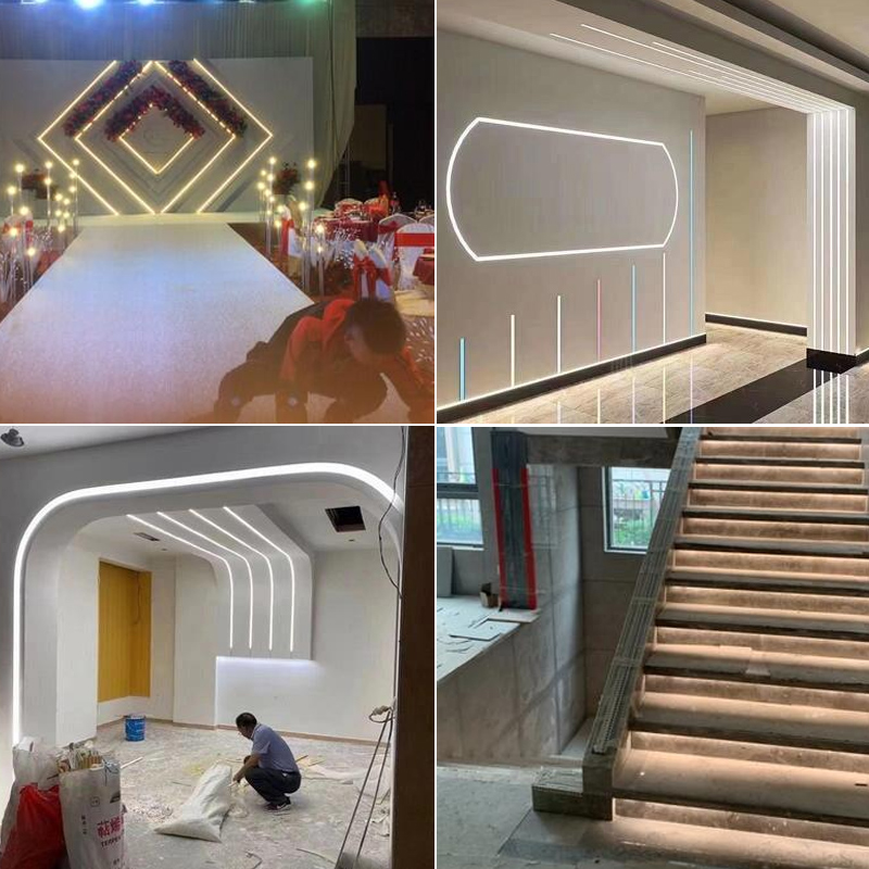 灯带自粘家用装饰背景墙线性灯铝槽线条灯高压贴片led软灯条展柜