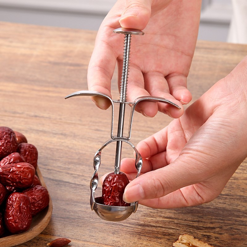 枣核去核器304不锈钢大小干枣取芯神器家用自动回弹去红枣核神器
