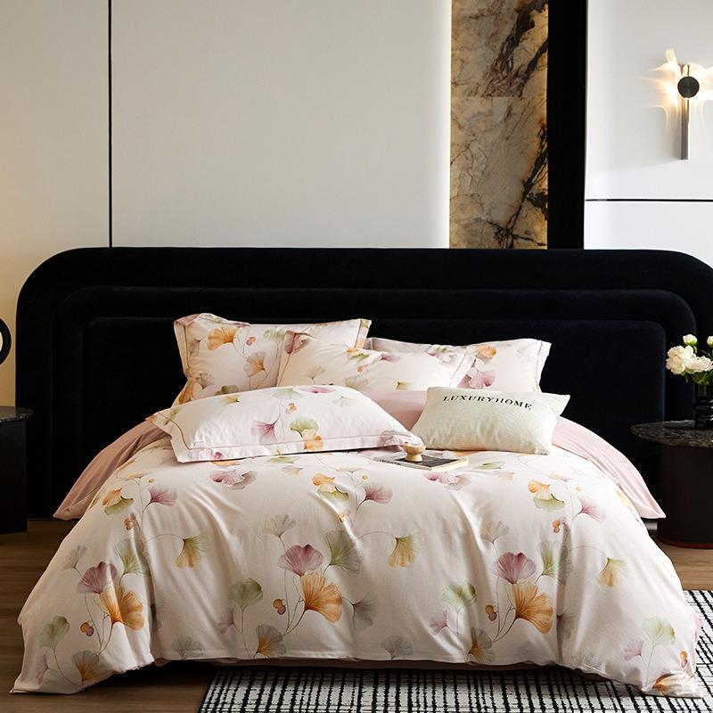 秋冬简约轻奢四件套纯棉磨毛加厚床单被套全棉三件套床上用品南通