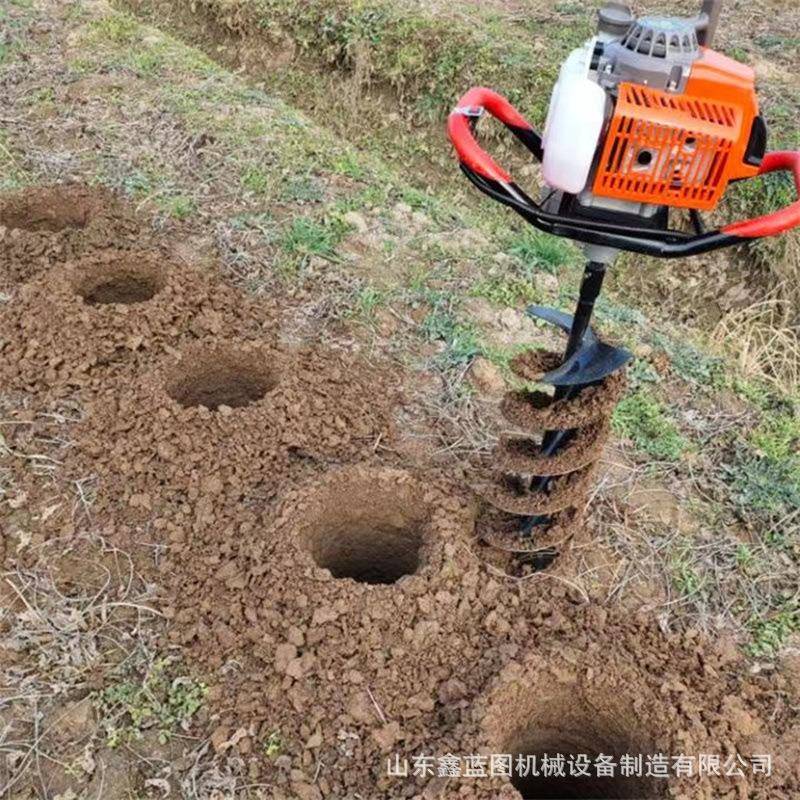 厂家供应大功率手提地钻打坑机汽油四冲程大棚打地锚埋钢管钻坑机