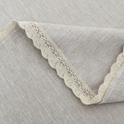 防水防油免洗纯色棉麻椭圆形餐桌布茶几布家用台布布艺长椭圆桌布