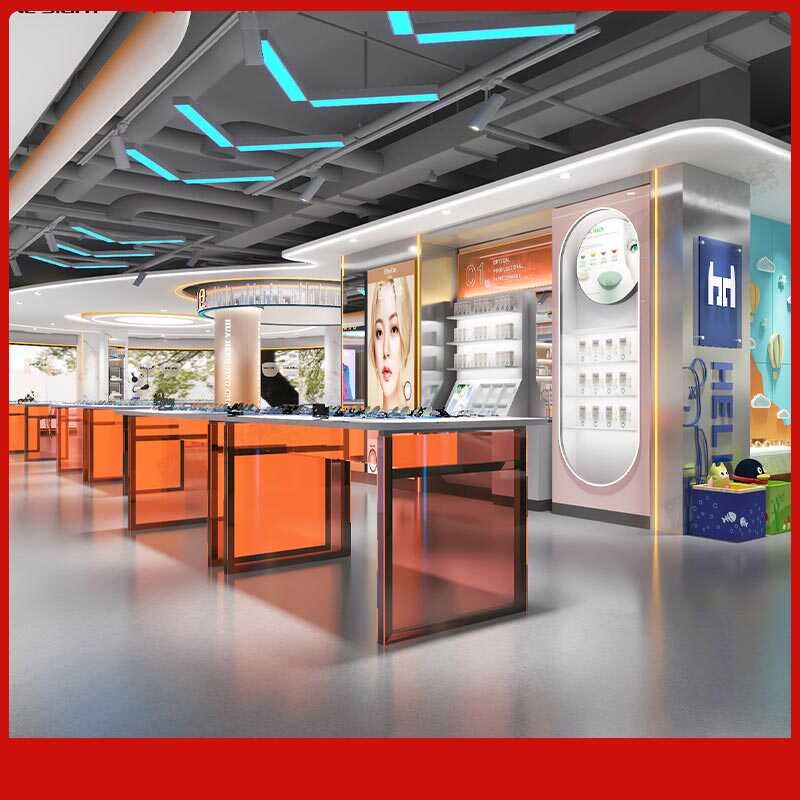 阳光视线工厂店设计眼镜商品展示柜陈列时尚墨镜柜台简约展示架