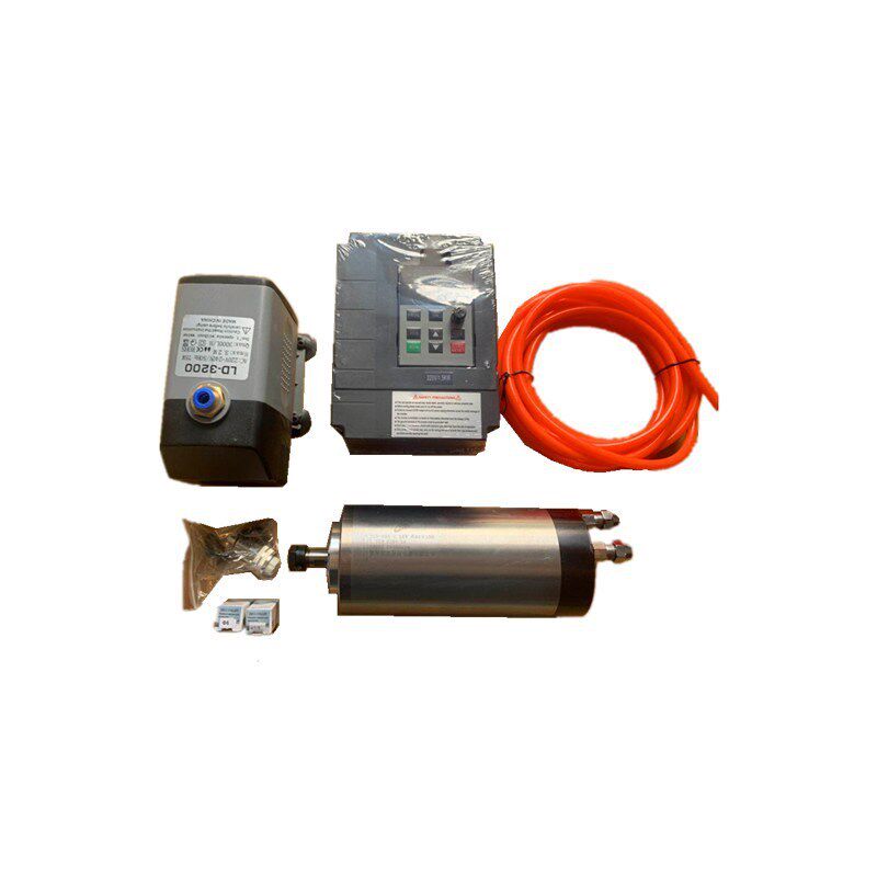 雕刻机水冷电机主轴新款套装0.8KW/1.5KW/2.2KW 圆形水冷电机主轴