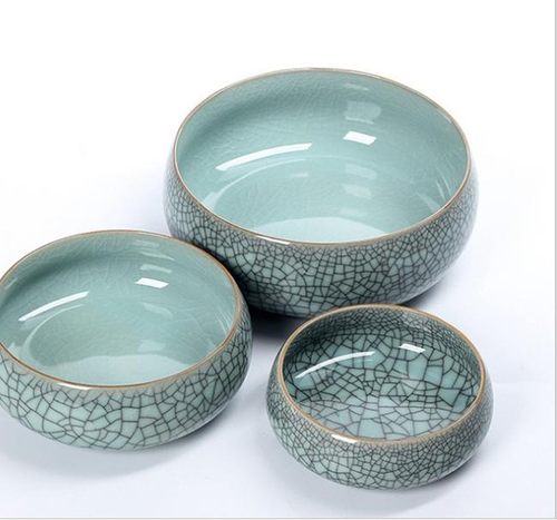 龙泉青瓷烟灰缸大号家用客厅中式复古茶室果皮垃圾茶渣缸茶洗笔洗