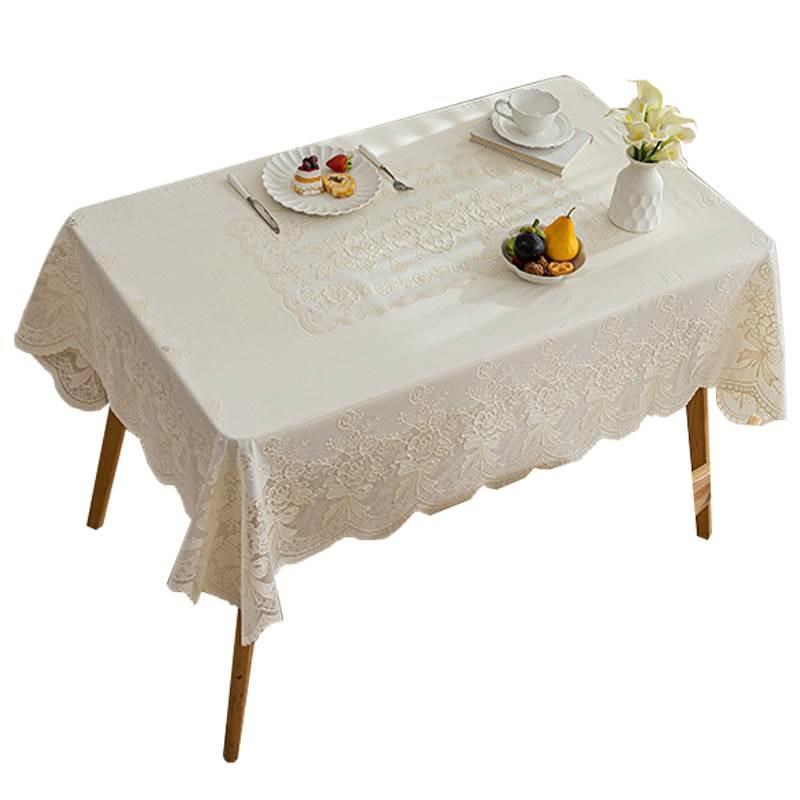 桌布202新款蕾丝氛围感茶几客厅餐桌布高级感防油防水防烫台布长