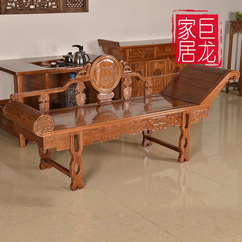 小贵妃榻中式美人榻懒人沙发送木架古式大烟床古典罗汉榻美人床