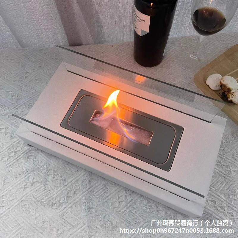 酒精壁炉氛围818灯夜光灯真火室取暖火焰网红内装饰摆便携桌式面