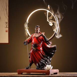 陶瓷武圣关公关羽供奉招财摆件武财神像关二爷办公室