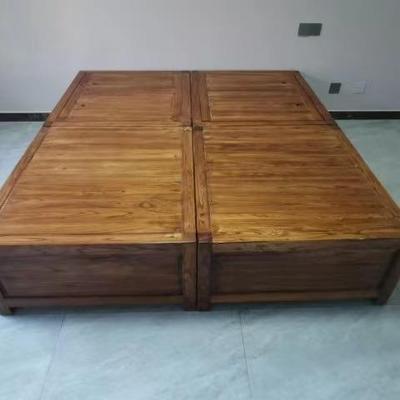 老榆木床纯实木榻榻米床落J-21床地式体全实双人箱床新中式储木物