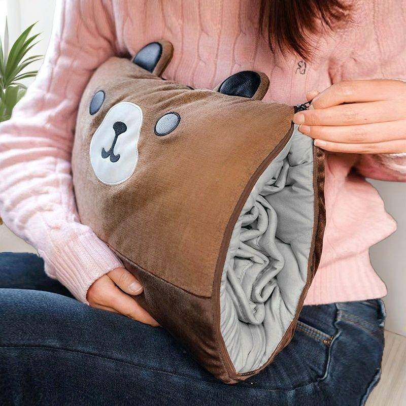 卡通抱枕被子两用办枕公室午睡头子二合毯一车汽pxx70823车载折叠