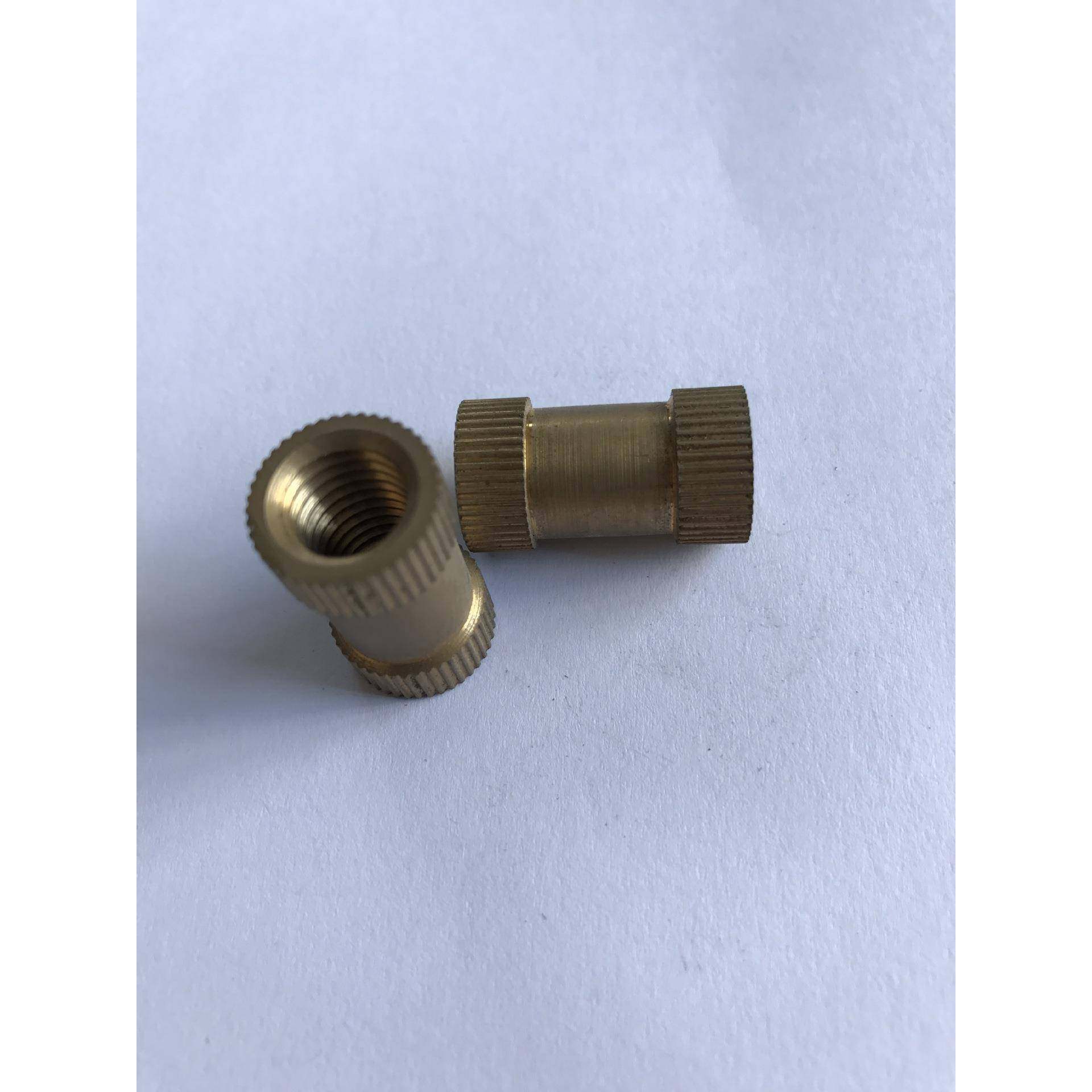 m4×10通孔双嵌铜注塑滚花铜螺母厂价通铜卡件件UCK现货