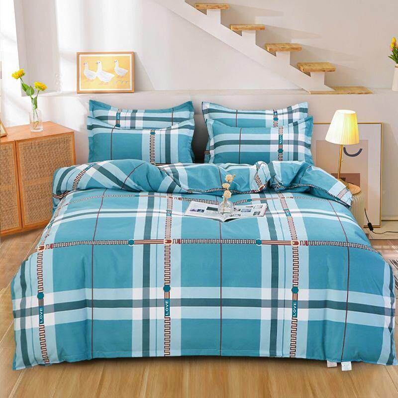 100纯磨毛床上四套套学生宿舍床单用三件套被被罩TIC4件套件床上