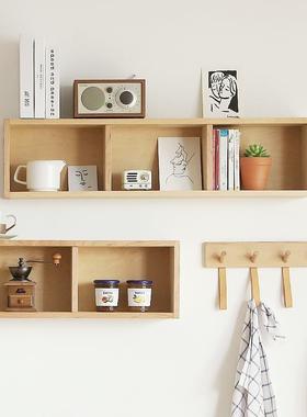 吊柜格子柜书架饰卧室墙BJI面装壁墙壁电视木质多格纳收架墙上置