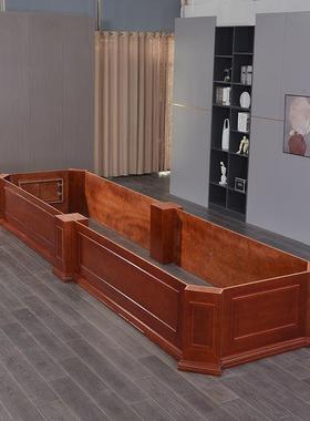 贴木皮会议桌长会议室桌典椅古中式洽会谈lq-43132室议台桌办公开