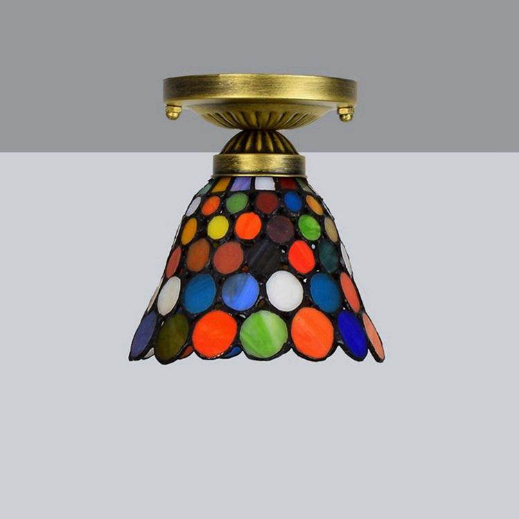 欧琈凡尼英寸15CM阳彩色玻6璃过道走廊台小吸顶灯蒂炫JEO彩艺术灯