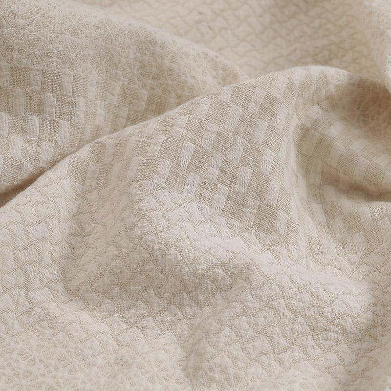 T010-4麻棉植物1提花面料厚款素色复#汉古简约文艺QAC古风服布料