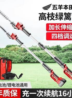 进口电绿篱机林长杆高枝修剪机伸缩杆动大功率锂SOW电园草坪修加