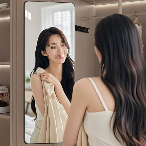 缩柜镜子抽拉内衣装隐形穿衣镜内置隐藏式推拉全985身试叠衣镜伸