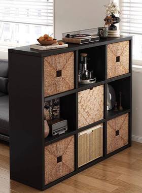 中古风收纳卡莱克29279格子柜沙发矮柜学生书架物落地置架家用柜