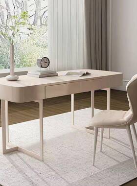 奶油风实木学小习桌书桌梳妆台一体PEB户型电脑桌卧室现奢代轻办