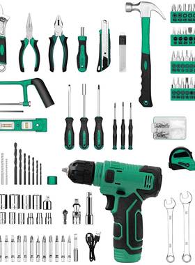 12锂电钻家V用工具35204箱抽屉式工具盒多功家用修五金维工能具套