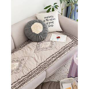 韩式棉高档刺绣水洗沙发垫艺坐垫三人皮座简约四季沙LWR发布巾