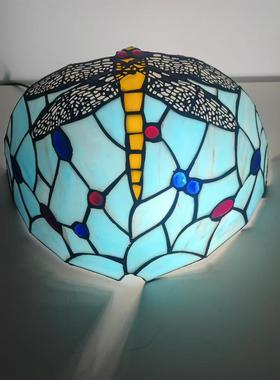 装欧式凡尼地中海复古饰彩色玻蓝色璃LHJ-DD12蜻蜓艺术客厅餐厅手