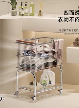 层脏衣篮分双层衣服收衣篮小可推车卫置物架浴室生间移动UVG脏衣