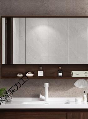 智美式卫生间能镜柜单独浴999室储物收柜镜子柜壁挂纳式置d物架le