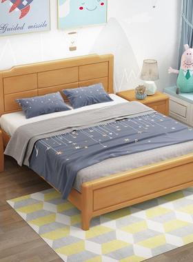 单人床1米户型床1.2米AL745469带抽屉储物中式.315米实木床小双人